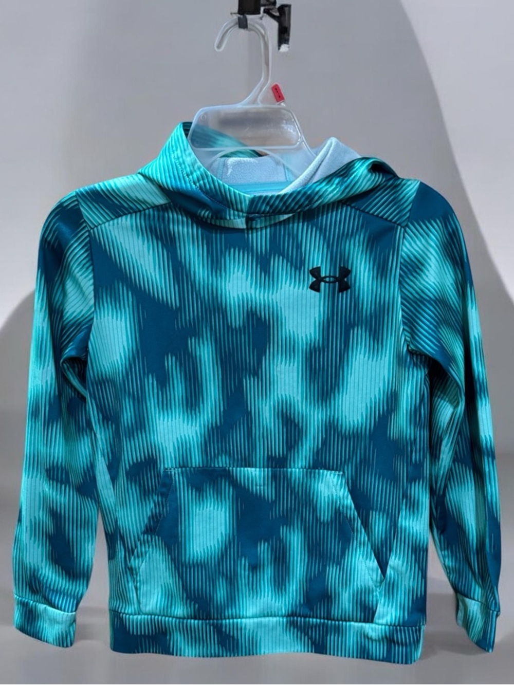 Under Armour Hoodie Youth Medium Aqua Teal Pullover Unisex Kids Athletic NWT